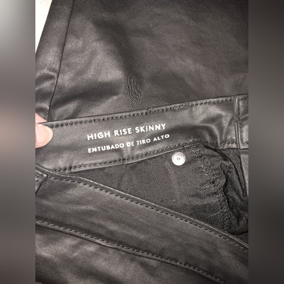 Universal Thread~Black Neutral Wax Coated High Rise Skinny Pants - Picture 7 of 16